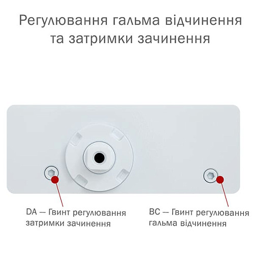 Доводчик RYOBI DS-3550T BC/DA SLD с фиксацией до 60кг Белый - Фото №6