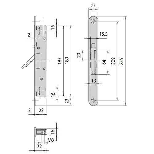 Шпингалет CISA 43091.00 для пассивной створки двери - Фото №10