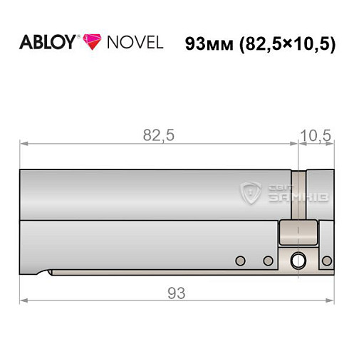 Циліндр половинка ABLOY NOVEL 93 (82,5*10,5) хром полірований 3 ключа - Фото №8