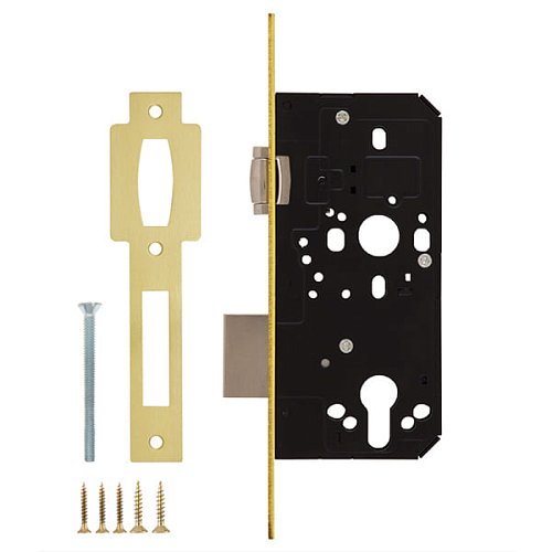 Механізм замка SANTOS 712 бочка (BS55мм) матова латунь - Фото №6