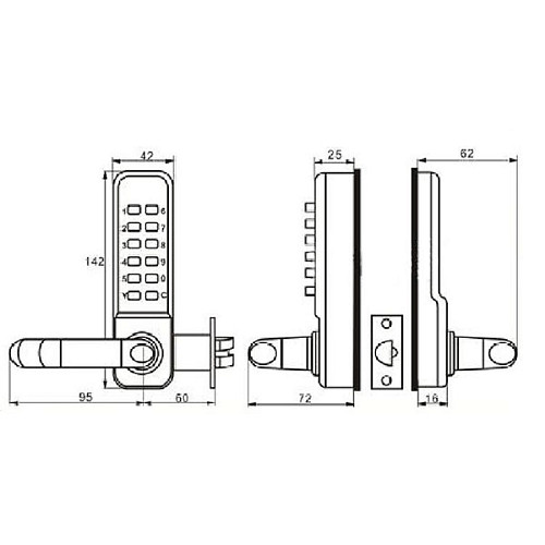 Комплект замка LOCKOD LC180 (BS60мм) механический кодовый - Фото №8