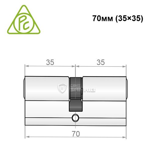 Цилиндр CORTELLEZZI PRIMO 116 70 (35*35) матовый никель - Фото №4