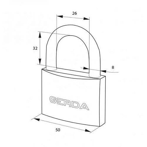 Замок навісний GERDA KZZS 50 3 (ключа) - Фото №4