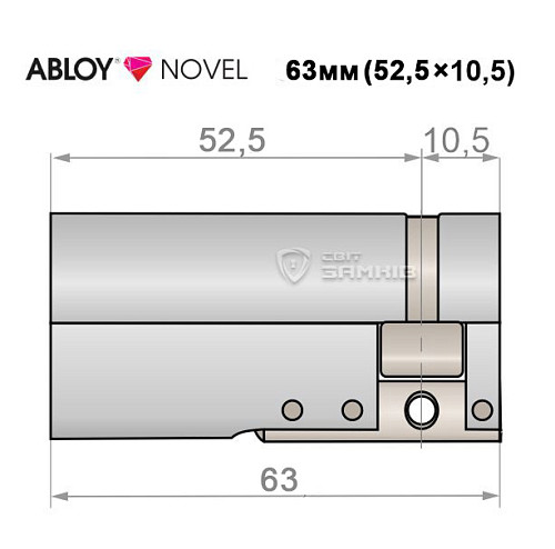 Циліндр половинка ABLOY NOVEL 63 (52,5*10,5) хром полірований 3 ключа - Фото №8