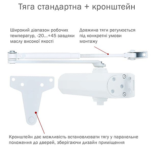 Доводчик RYOBI D-2005V BC UNIV до 100кг FIRE Белый - Фото №3