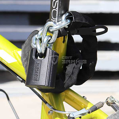 Замок для велосипеда TOKOZ Moto Pluto 50 Black з ланцюгом 200см 3 ключа - Фото №23
