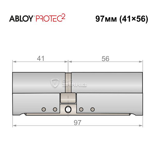 Циліндр ABLOY Protec2 97 (41*56) хром полірований - Фото №4