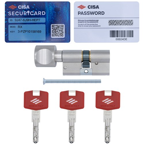 Циліндр CISA RX (модульний) 120T (60*60T) нікель матовий 3 ключі - Фото №12