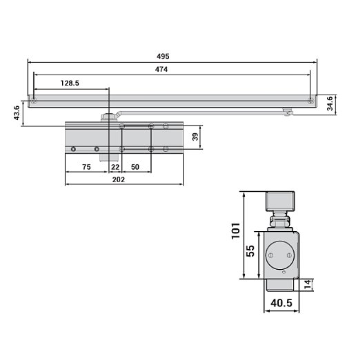 Доводчик CISA C2010.03.0.45 Professional Plus2 SLD до 60 кг FIRE белый - Фото №7