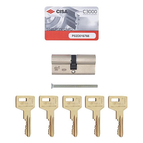 Цилиндр CISA C3000 70 (30*40) никель матовый 5 ключей - Фото №8