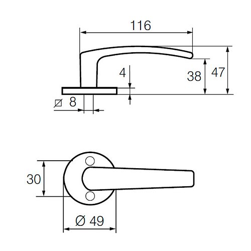 Ручки на розеті ABLOY Polarita хром сатин - Фото №4