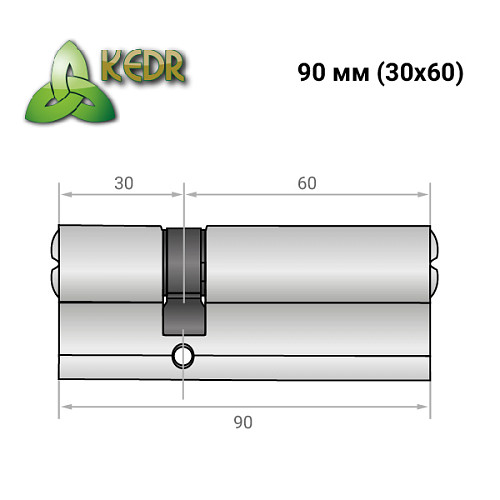 Циліндр KEDR Brass 90 (30*60) ZN нікель - Фото №8