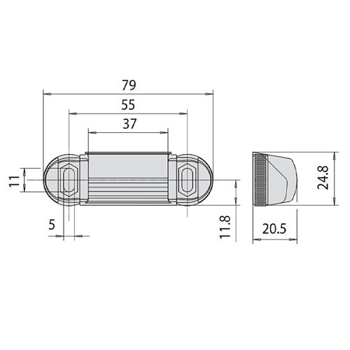 Зворотня планка CISA 07072.31 для алюмінієвих дверей регульована сірий - Фото №5