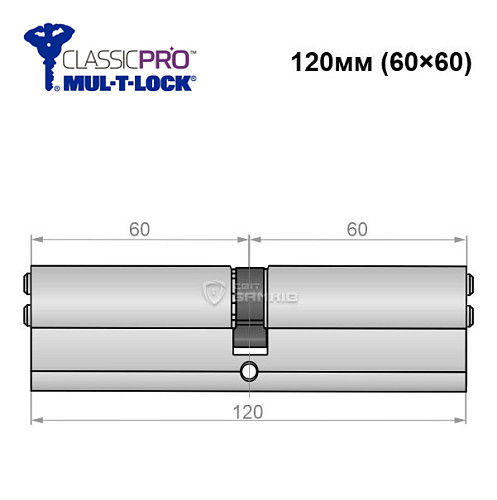 Циліндр MUL-T-LOCK MTL400/ClassicPRO 120 (60*60) нікель сатин - Фото №5