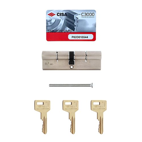 Цилиндр CISA C3000 80 (35*45) никель матовый 3 ключа - Фото №8