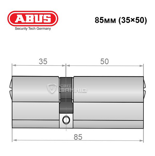Цилиндр ABUS Bravus 4000 Compact 85 (35*50) никель сатин - Фото №7