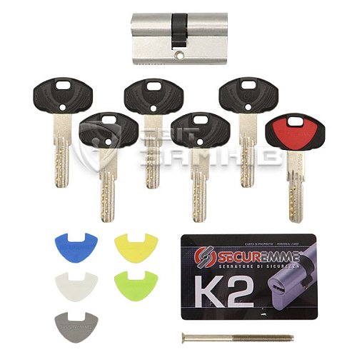 Цилиндр SECUREMME K2 90 (45*45) матовый хром - Фото №4