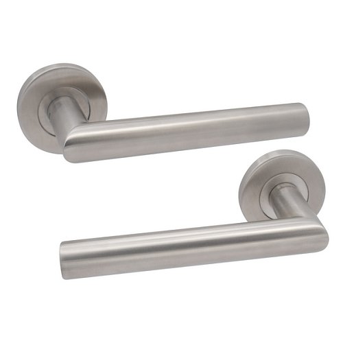 Ручки на розеті ABARO Lido MM кругла розета нержавіюча сталь - Фото №1