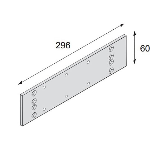 Монтажна пластина CISA 07153.06 для дотягувача серії C1610.05 і C1611.05 чорний - Фото №4