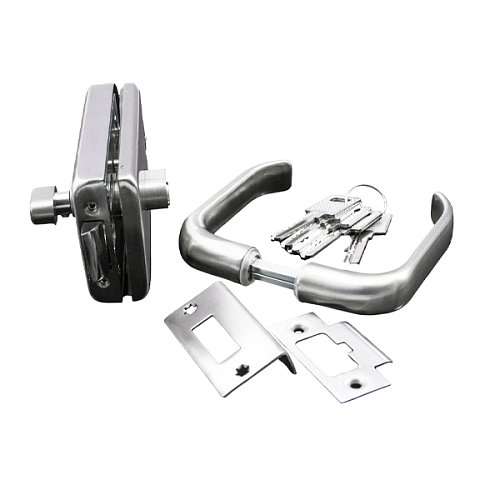 Комплект замка GLASS-M-TECH G-DL17 накладной для стеклянных дверей (стекло-стена) сатин - Фото №3