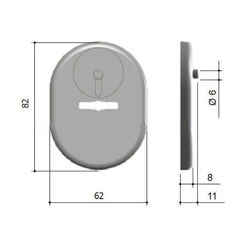 Накладка сувальдна AZZI FAUSTO MDM/CV/OG внутрішня бронза - Фото №2