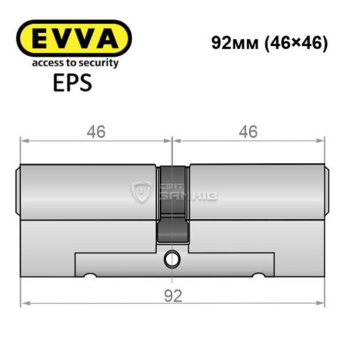 Цилиндр EVVA EPS 92 (46*46) никель сатин - Фото №4