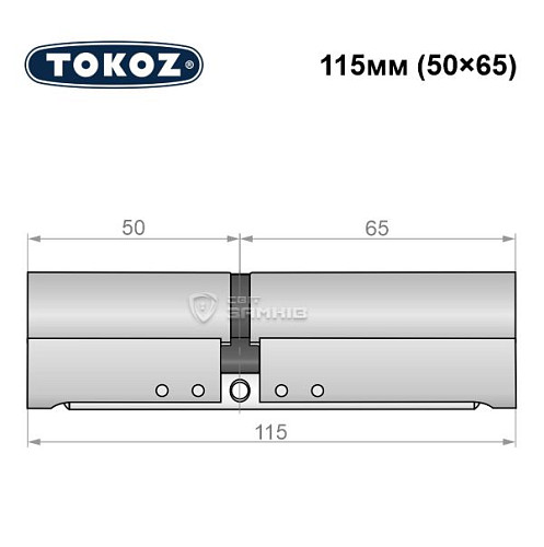 Циліндр TOKOZ Pro300 115 (50*65) нікель матовий - Фото №6