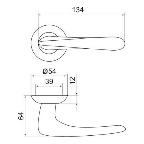 Ручки на розеті ARMADILLO Pava (BK6-1-ET-1) SN/CP матовий нікель/хром - Фото №3