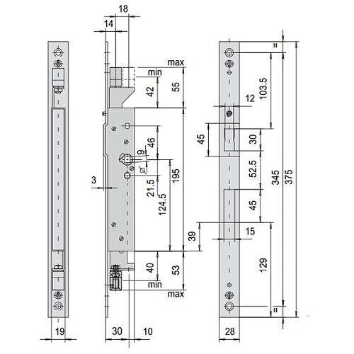 Механизм замка врезной антипаники CISA Sicur Panic 43690.30 (BS30мм) для пассивной створки двери - Фото №11