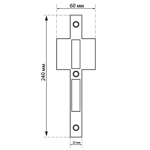 Зворотня планка CISA 06157 з відбійником 60мм для замків серії 44661, 44671, 44820, 44830 SS - Фото №3