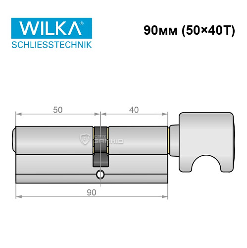 Цилиндр WILKA 1405 K423 90T (50*40T) никель - Фото №8