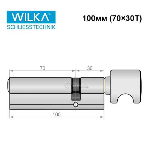Циліндр WILKA 1405 A 100T (70*30T) нікель - Фото №8