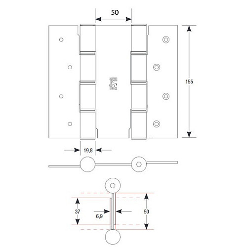 Петля барная ALDEGHI LUIGI 87AC155-50 155 мм AC хром - Фото №9