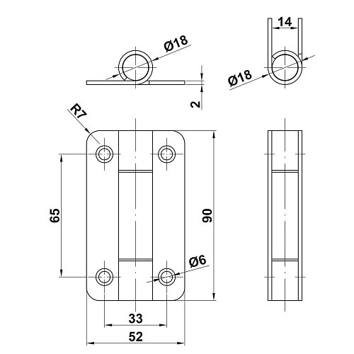 Завіс з пружиною AMIG мод.651 90х52 мм нержавіюча сталь - Фото №2