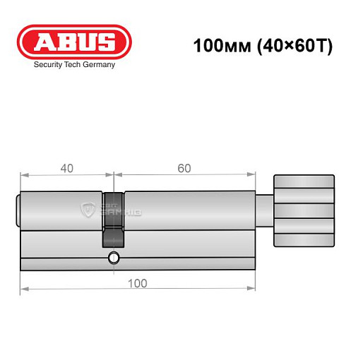Циліндр ABUS S60P 100T (40*60T) нікель - Фото №7