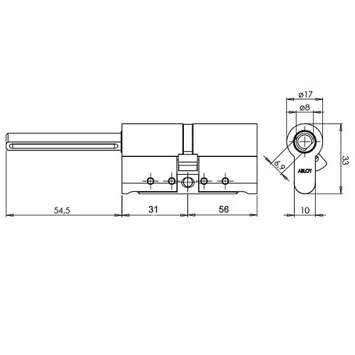 Цилиндр ABLOY Protec2 87T (56*31T) со штоком хром полированный - Фото №8