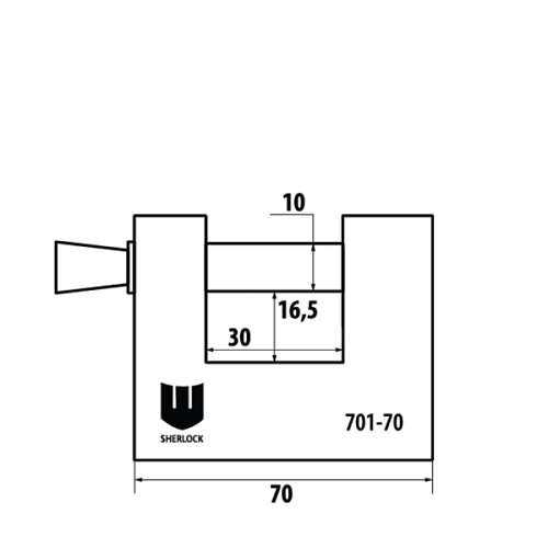 Замок навесной SHERLOCK 701-70 (3 ключа) - Фото №6