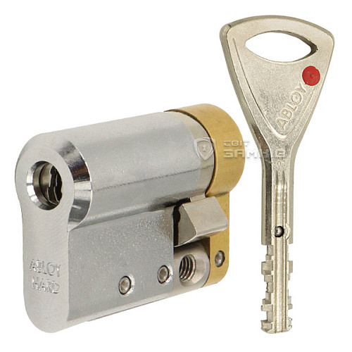 Циліндр половинка ABLOY Protec2 42,5 (32H*10,5) (H - гартована сторона) хром матовий 3 ключа - Фото №1