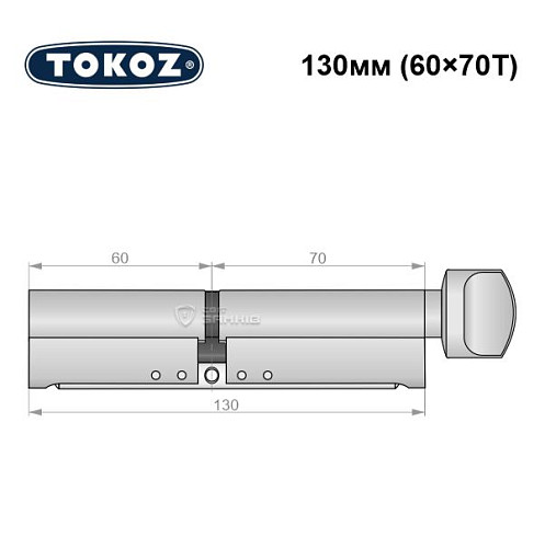 Цилиндр TOKOZ Pro300 130T (60*70T) никель матовый - Фото №5