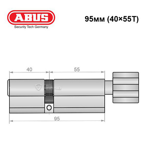Циліндр ABUS Vitess 4000 MX (модульний) 95T (40*55T) нікель сатин - Фото №9