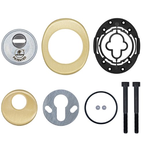 Протектор AZZI FAUSTO Antitubo SB 25 мм ME50/85X70/OS овальний широкий латунь матова - Фото №7