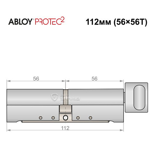 Цилиндр ABLOY Protec2 112T (56*56T) хром полированный - Фото №5