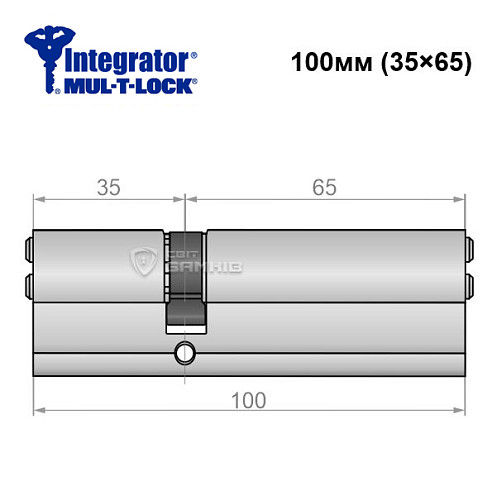 Цилиндр MUL-T-LOCK Integrator 100 (35*65) никель сатин - Фото №5