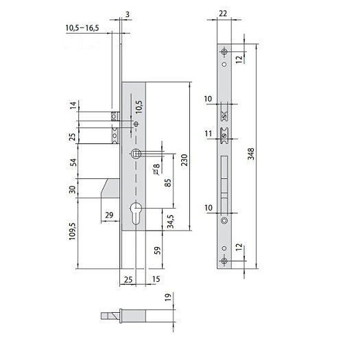 Електромеханічний замок CISA 16215.25 (BS25*85мм) - Фото №7