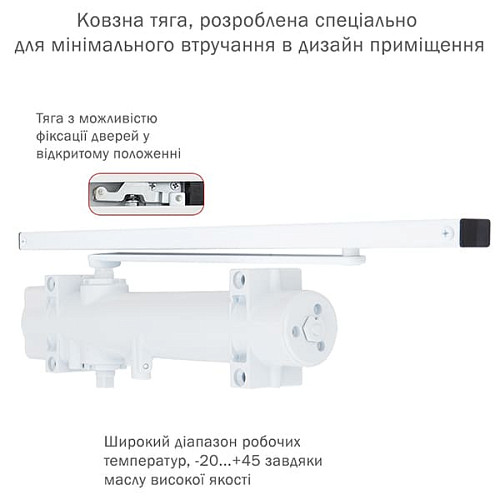 Дотягувач RYOBI DS-4550T BC/DA SLD HO з фіксацією до 80кг Білий - Фото №4