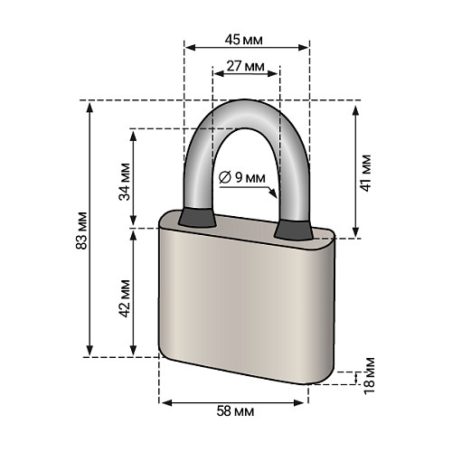 Замок навесной KEDR Bravo Rounded (60 мм, 3 ключа) - Фото №6