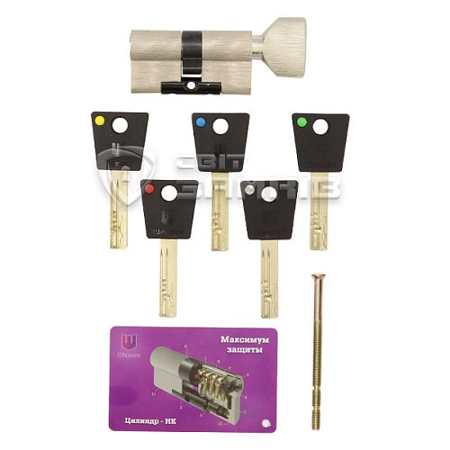 Цилиндр SHERLOCK HK 110T (60*50T) никель сатин - Фото №5