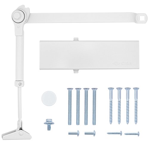 Доводчик CISA C1511.03.0.45 Professional Plus2 STD HO с фиксацией до 80 кг белый - Фото №7