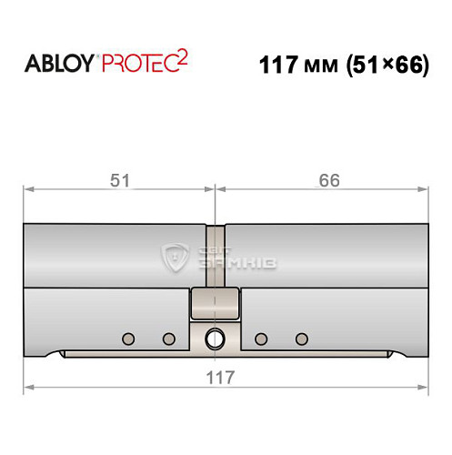 Цилиндр ABLOY Protec2 117 (51*66) хром полированный - Фото №4