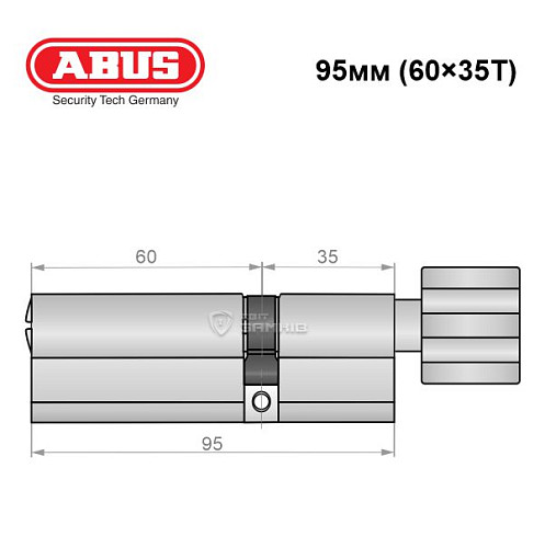 Циліндр ABUS Bravus 3500 MX Magnet (модульний) 95T (60*35T) нікель сатин - Фото №9